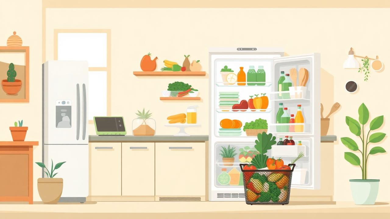 Frigo organisé et aliments frais valorisés à la maison